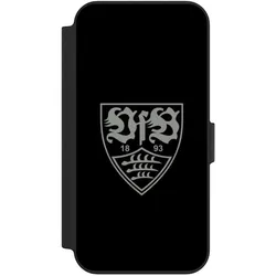 Nivocase Klapphülle für Apple iPhone 13 Handyhülle aus Kunst Leder NIVOflip schwarz Logo Offizielles (Apple iPhone 13), Smartphone Hülle, Schwarz