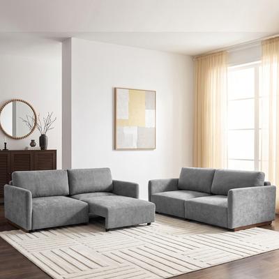 DREAMSIDEA Chenille Convertible Sofa Bed With Pocket Springs