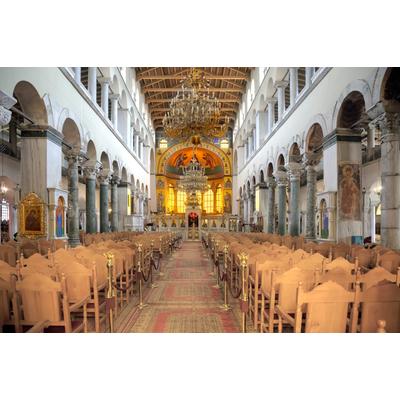 Fototapete PAPERMOON "ARCHITEKTUR-ORTHODOXE KIRCHE SALONIKI KATHEDRALE SÄULEN", bunt, B:3m L:2,23m, Vlies, Tapeten