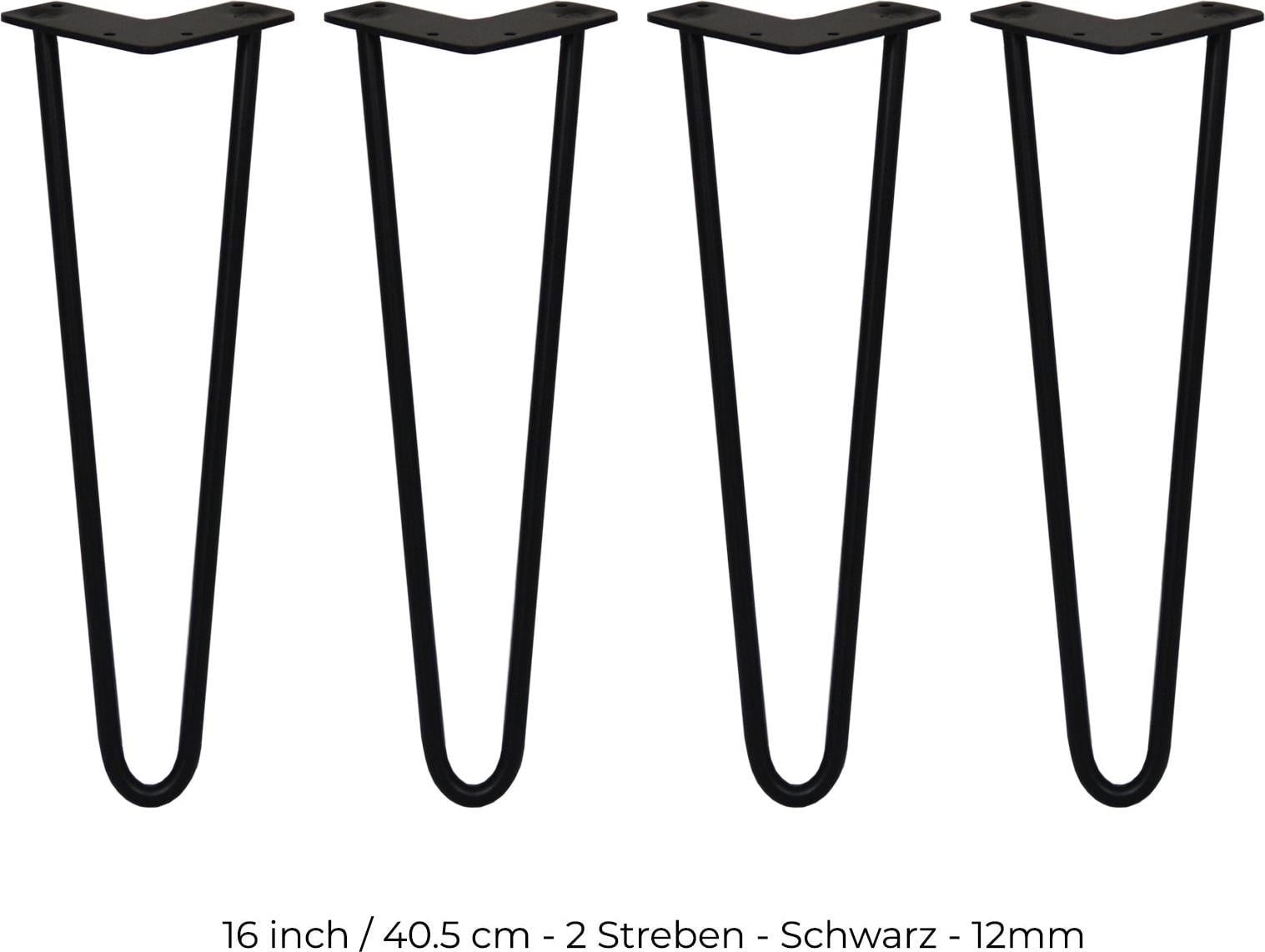 Monster Shop Set van 4 Tafelpoten, 40,5 cm, Zwart