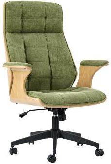 HULALA HOME Ramiro Mid-Century Modern Curved Wood Office Chair