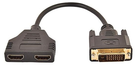 Selius DVI naar HDMI-adapter, DVI-D (24+1) naar 2 x HDMI