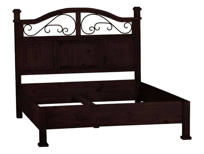 MiaMöbel Mexico Bett 180x200cm Massivholz Pinie Kolonialstil Mexiko Möbel Mexikanisch