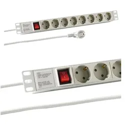 EFB Elektronik, Steckdosenleiste, 1HE Steckdosenleiste 8xCEE 7/3 mit Schalter,Alu (8x, CEE 7/3, 2 m)