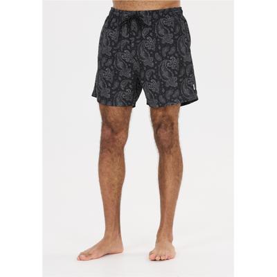 Badeshorts NOU "Fileyer", Herren, Gr. S, US-Größen, schwarz (schwarz, grau), 95% Polyester, 5% Elasthan, Badehosen Badeshorts, mit schnell trocknendem Innenfutter