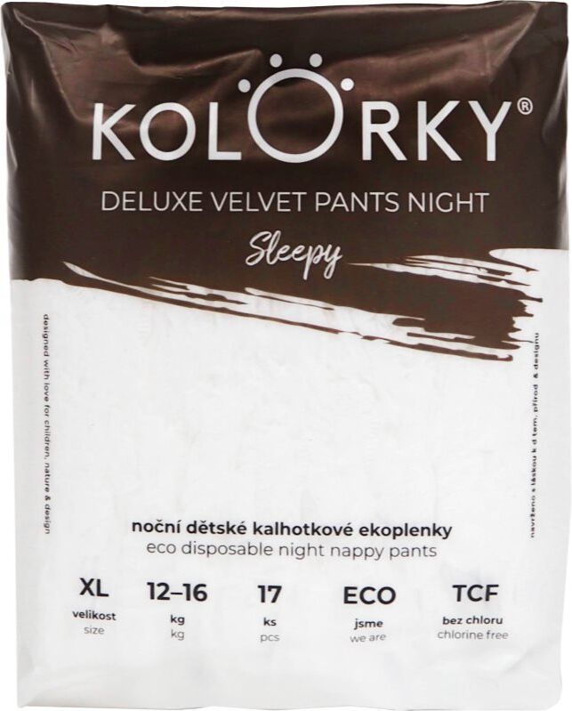 Kolorky Deluxe Velvet Pants Night Sleepy culottes de protection jetables pour la nuit XL 12-16 kg 17 pcs