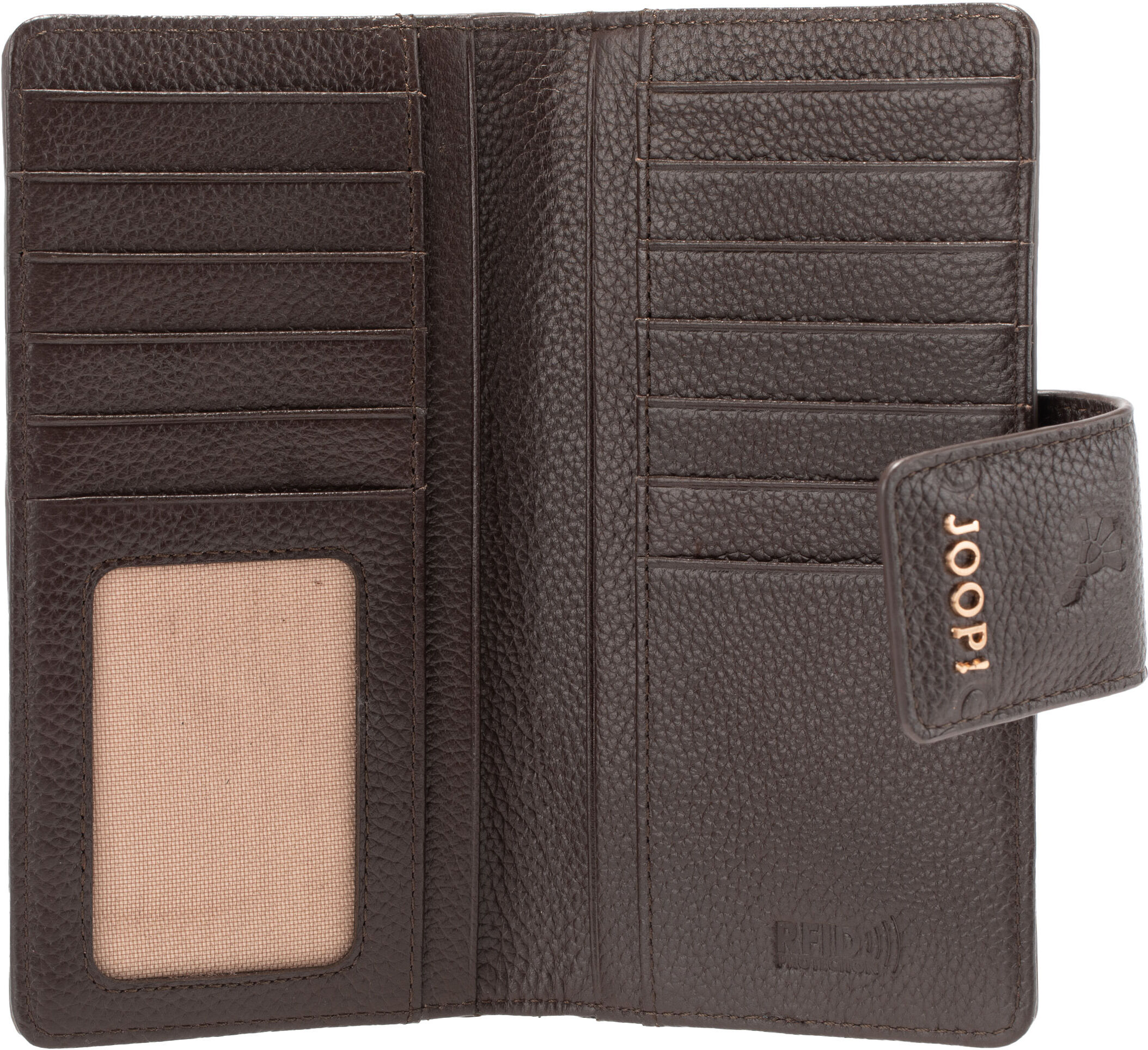 Joop! Geldbörse JOOP "boccia cinta purse lh13f", Damen, braun (seal braun), Rindsleder, Basic, Kleinlederwaren Geldbörse, Damen Portemonnaie mit Druckknopf-Verschluss seal braun Einheitsgröße