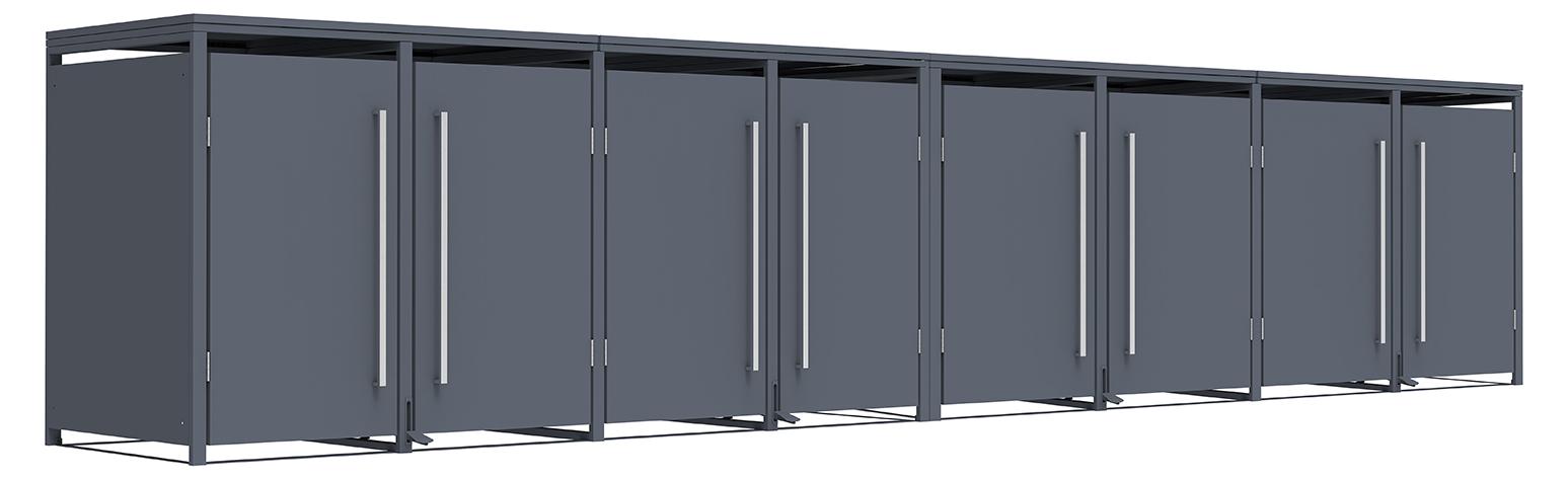 Westmann Pedura 8 Metall Mülltonnenbox mit Fußpedal 8x240 L Anthrazit