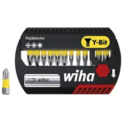 Wiha Bit Set FlipSelector Y-Bit 25 mm Phillips, Pozidriv, TORX 13-teilges Set 1/4 zoll C6,3 - 41827