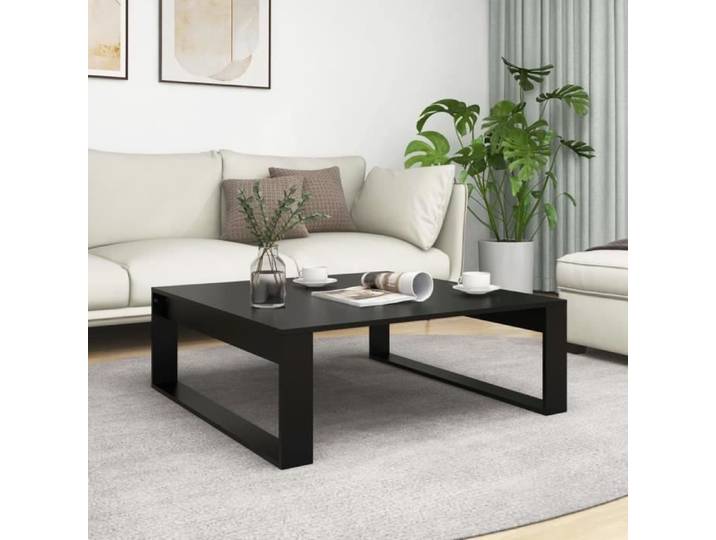Table basse - AKOZON - 38988 - Noir - Aggloméré - 100x100x35 cm