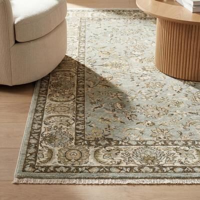 Style Haven Whittier Traditional Bordered Fringed Dense Pile Rug