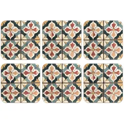 GLASUNTERSETZER 6er-Set Dekorationen - Kacheln - Spanisch - Vintage Telleruntersetzer 10x10 cm