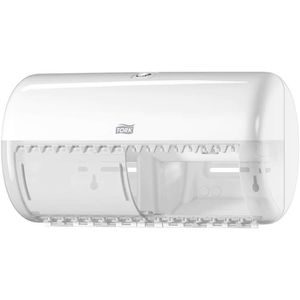 Tork Toilettenpapierspender Elevation, 557000, T4 System, aus Kunststoff, für 2 Kleinrollen, weiß