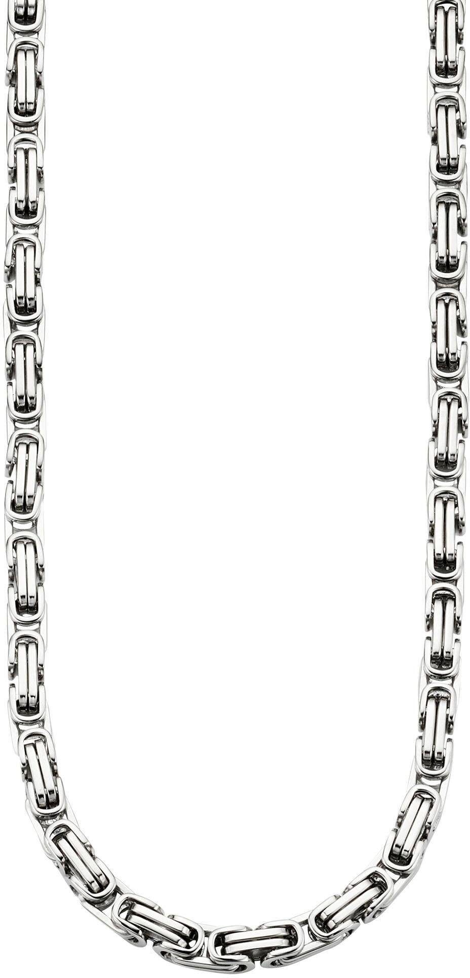 Edelstahlkette BRUNO BANANI "Schmuck Geschenk Halskette Königskette 4-Kant-Optik Silber" Gr. 55, silber (edelstahlfarben), Halsketten, Herren, 55, Edelstahl, L: 55, Edelstahlkette edelstahlfarben 55, Edelstahl, L: 55