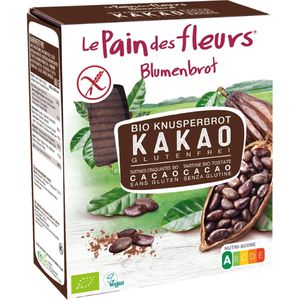 Le-Pain-des-Fleurs Knusperbrot Blumenbrot Kakao, Reismehl, BIO, gluten-, laktosefrei & vegan, 2 Frischepacks à 80 g, 160 g