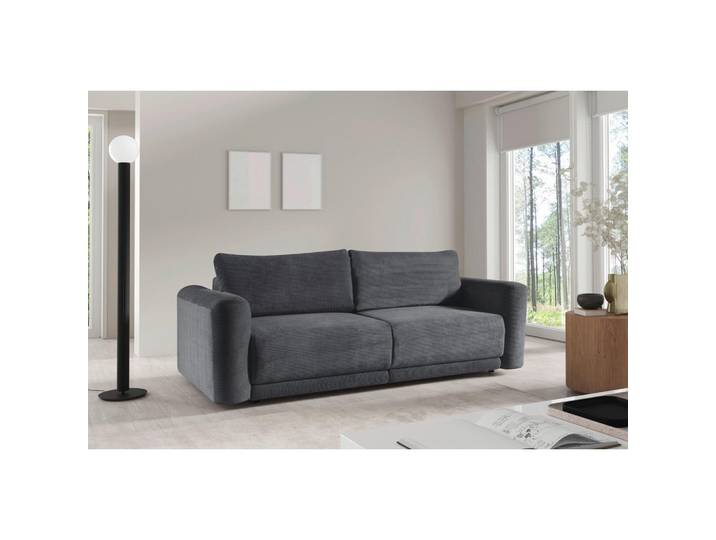 Livetastic Schlafsofa Norman, Grau, Kunststoff, 3-Sitzer, Füllung: Polyurethan (Pur), Silikon, 252x93x167 cm, Made in EU, Wohnzimmer, Sofas & Couches, Schlafsofas, Schlafsofas mit Bettkasten