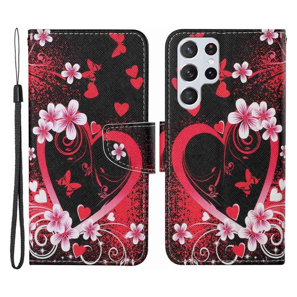 Cover-Discount Galaxy S23 Ultra - Leder Hülle blumiges Herz (Samsung Galaxy S23 Ultra) (660117120O)