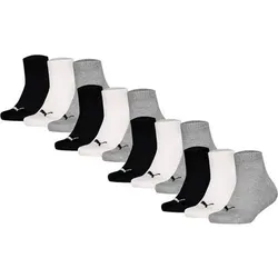 PUMA Kinder Quarter Socken, 12er Pack - Plain Quarter 12P, Logos, einfarbig, Größe 39-42 in Schwarz Schwarz
