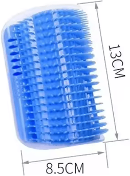 Inspire Picks Wall Mounted Cat Corner Scratcher With Catnip Self Grooming Interactive Toy blue