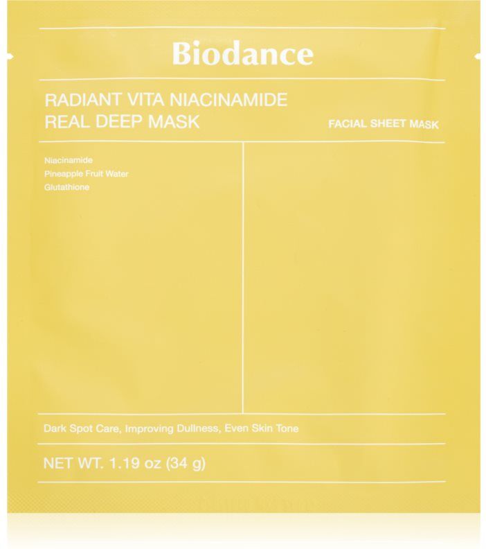 Biodance Radiant Vita Niacinamide Real Deep Mask brightening face mask to even out skin tone 1 pc