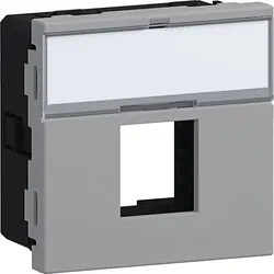 Hager G45MM051LAN Geräteeinbauset für 1x Multimedia Typ 05 Direkt Klipping 45x45 Aluminium
