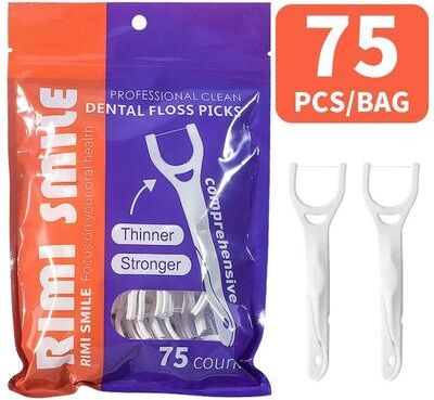 Uplifted Finds 75PCS Professional Dental Floss Picks High Tenacity Posterior Floss Rods 75 Pcs