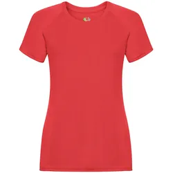 Fruit of the Loom Performance T Lady-Fit Damen T-Shirt Sport Shirt Fitness NEU, rot, XS