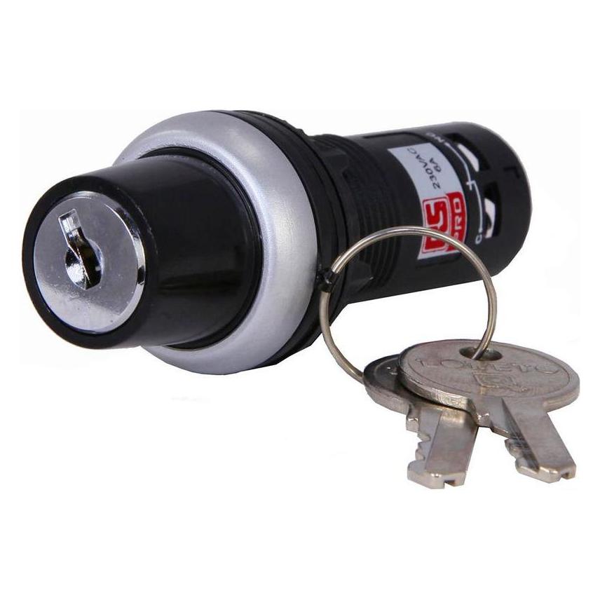 RS PRO 3 Pos Spg Ret 1NO/1NC Key Switch Black (1450629)