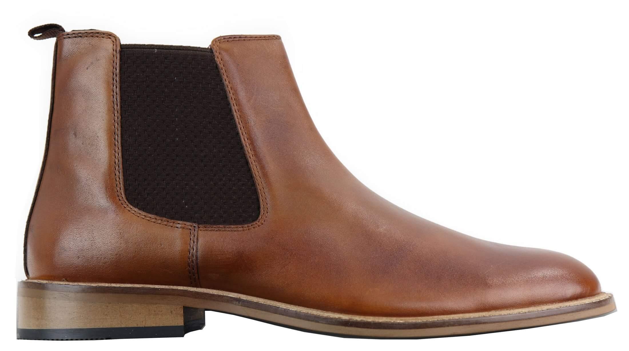Heren Vintage Tan lederen dealerlaarzen