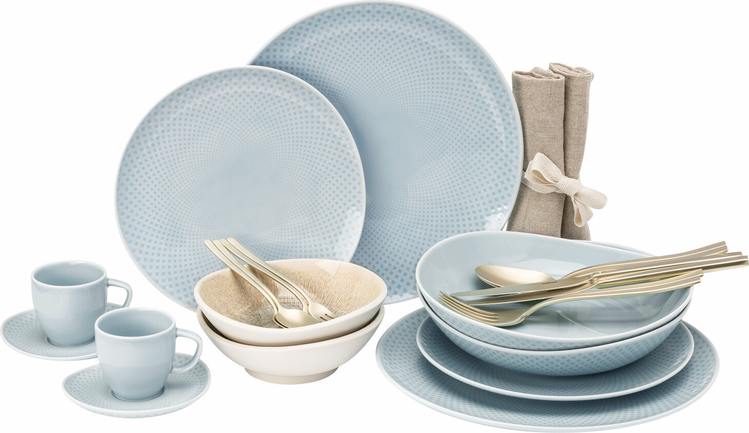 Rosenthal Espresso Junto Opal Green/Dune Porzellan Set 24-delig Groen-Beige