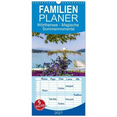 Familienplaner 2027 - Wörthersee - Magische Sommermomente mit 5 Spalten (Wandkalender, 21 x 45 cm) CALVENDO