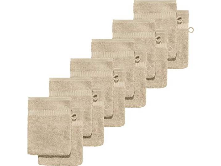 Erwin Müller Waschhandschuh 12er-Pack, Serie Sindelfingen, 100% Baumwolle Cappuccino Größe 15x21 cm - Kochfest und trocknergeeignet, saugstarke, langlebige Wohlfühlqualität