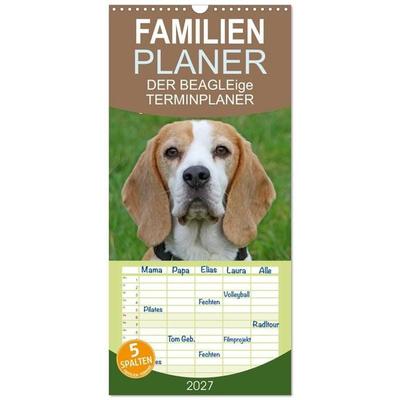 Familienplaner 2027 - DER BEAGLEige TERMINPLANER mit 5 Spalten (Wandkalender, 21 x 45 cm) CALVENDO