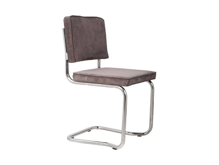 Freischwinger Design Stuhl „Ridge Kink Rib“ Grau / Silber Zuiver