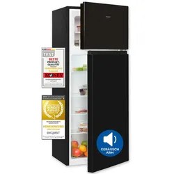 Exquisit Kühl-Gefrierkombination, Kühlschrank mit Gefrierfach, 4-Sterne-Gefrieren, 206 Liter, KGC5270-45-010E schwarz