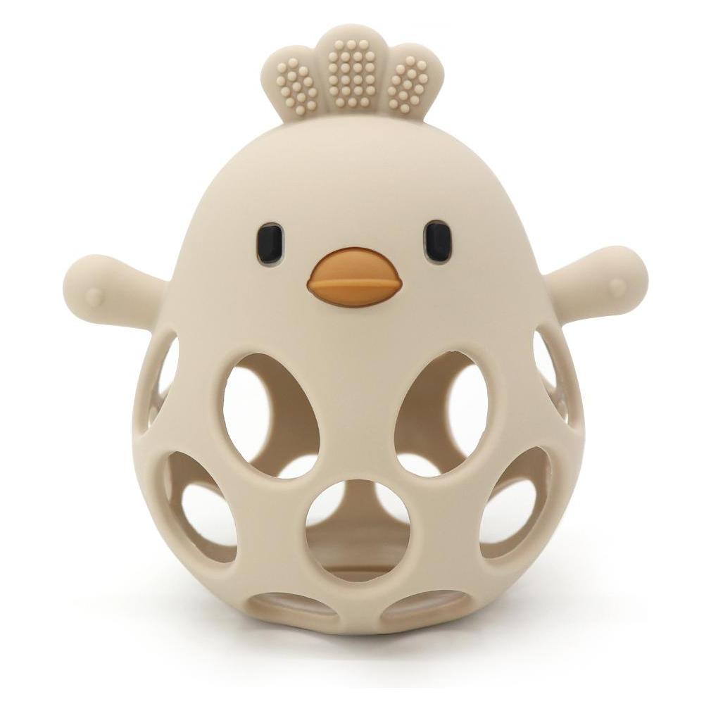 Magni Teether ball with duckling in LFGB silicone, beige - (5630) (6 Monate) (5630)