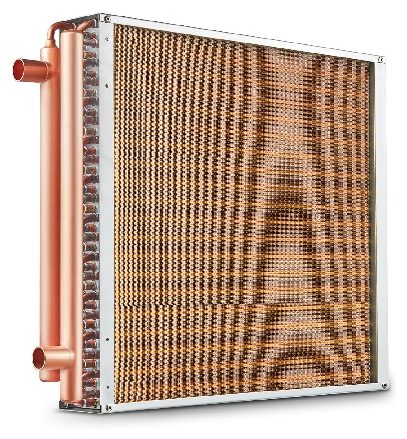 Wärmetauscher von Wasser zu Luft, 20" x 20" mit 3 Reihen von 3/8"-Kupferanschlüssen, 242 Aluminium-Lamellen, für Außenöfen