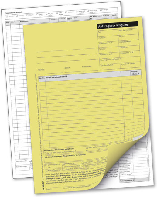 Cartes de travail Eichner autocopiantes (9096-00199)