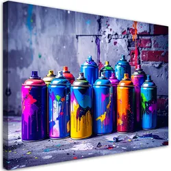 LEINWANDBILD Sprühfarbe Graffiti 100x70cm