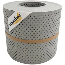 zaun zu® Sichtschutzstreifen Rille Gelocht 15 Prozent PP Streifen Steingrau 26m