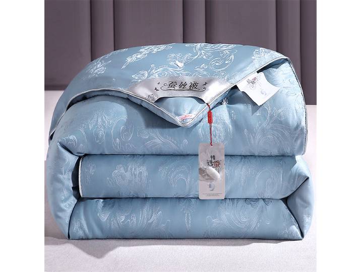 Couette en soie de mûrier naturelle, couverture Double, King, Queen Size, literie en Jacquard, remplissage en soie, housse de couette en coton