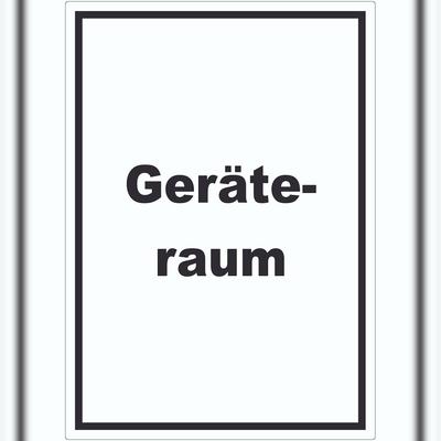 HB-Druck Geräteraum Aufkleber mit Text Schuppen hochkant A3 (297x420mm)