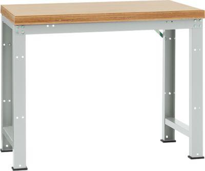 Manuflex Werkbank Profi Standard, Tischplatte Multiplex B 1250 x T 700, lichtgrau