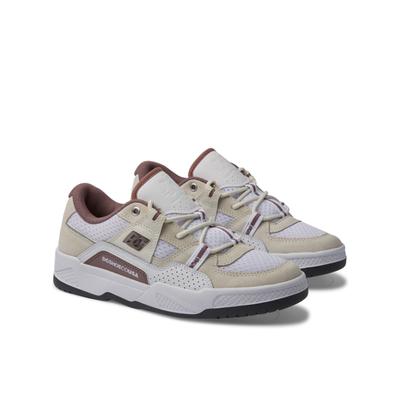 Sneaker DC SHOES "Construct", Damen, Gr. 6,5, weiß (weiß, grapeade), Obermaterial:54.6% Leder, 20.9% Synthetikmaterial, 25.5% Polyester., Schuhe Sneaker