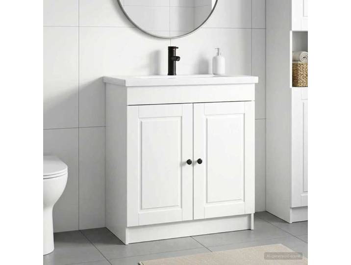 SALLE DE Bain COMPLETE - Ensemble de mobilier de salle de Bain - solide et durable - Blanc brillant_26ukj23m