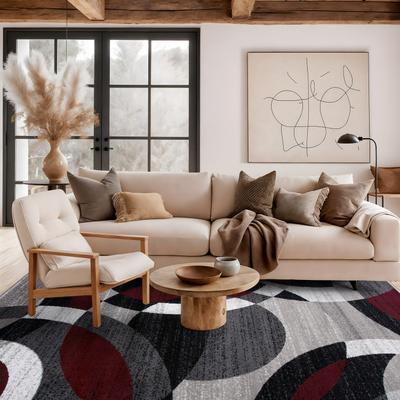 World Rug Gallery Geometric Circles Area Rug