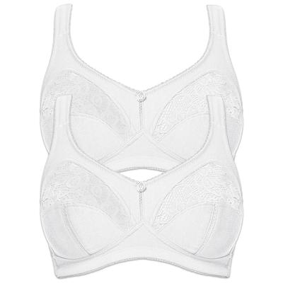 Entlastungs-BH SUSA "2er Pack Entlastungs BH Topsy Plus", Damen, Gr. 110, Cup C, weiß (weiß weiß), Obermaterial: 60% Baumwolle CO. 35% Polyamid PA. 5% Elasthan EL., BHs Entlastungs-BH