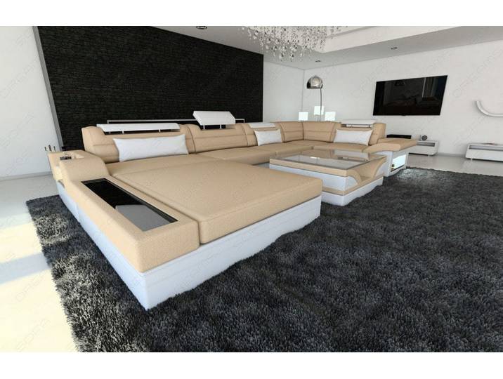 Wohnlandschaft Mezzo U-Form aus Stoff