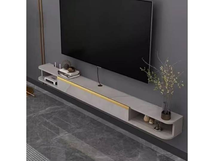 tv schrank Moderner schwebender TV-Ständer, wandmontierte Medienkonsole Mit Stauraum for Schlafzimmer und Wohnzimmer platzsparend