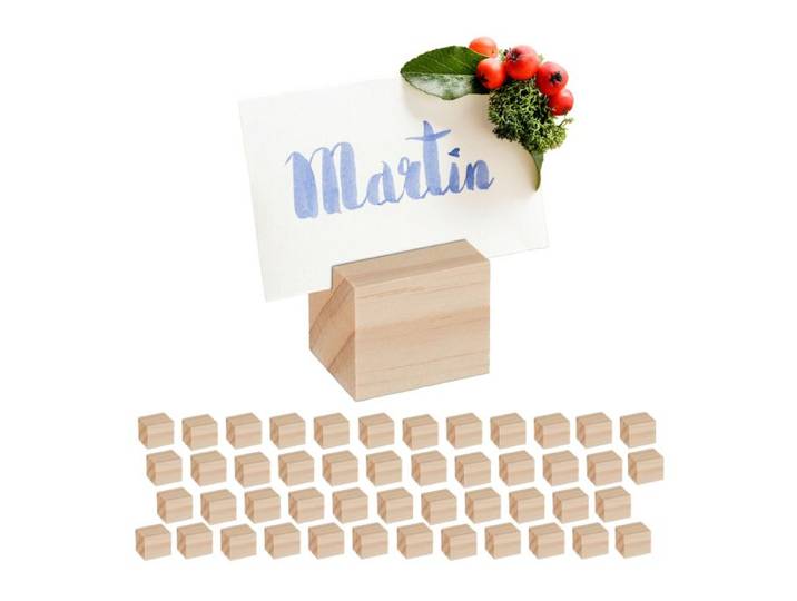 Relaxdays Tischkartenhalter Holz 48er Set